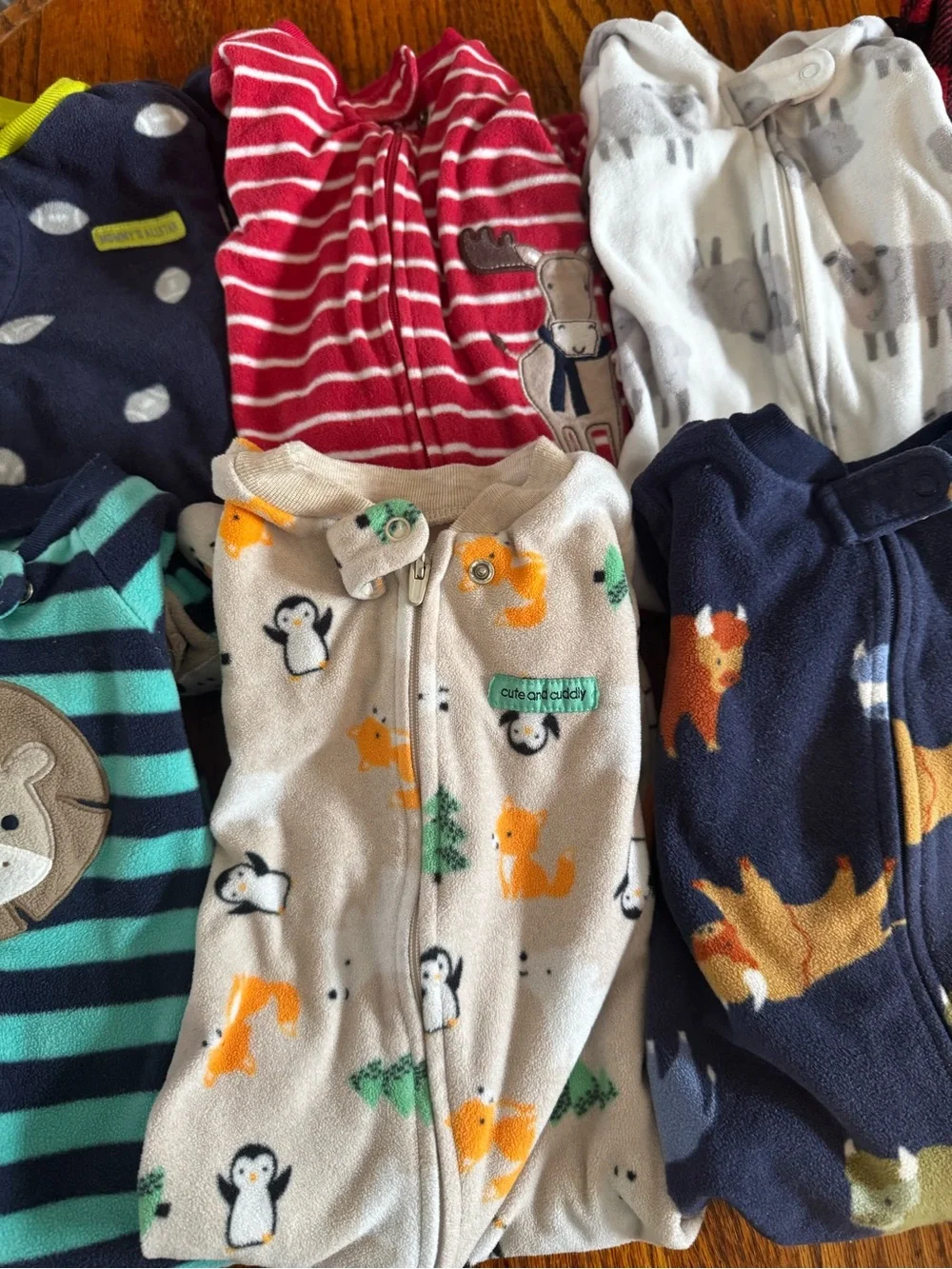 Assorted Kids Fleece Footed Pajamas - Multi-Color